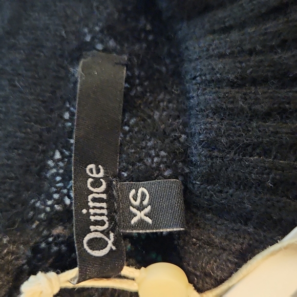 NWT Quince Baby Alpaca-Wool Diamond Stitch Crew Black Sz XS - Picture 10 of 12